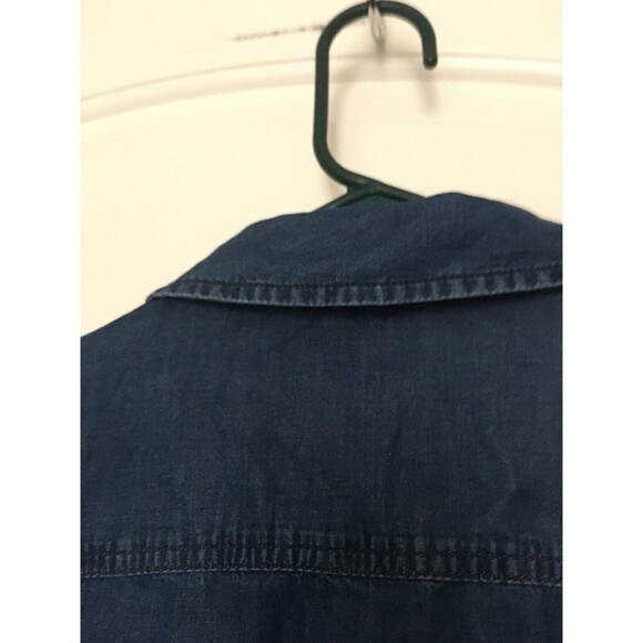 Faded Glory Women's Blue Long Sleeve Button-Up Jean Shirt Size Medium 8-10 - Picture 10 of 11